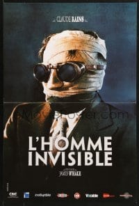 2t796 INVISIBLE MAN French 16x24 R2000s James Whale, H.G. Wells, completely different close-up!