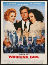 2t818 WORKING GIRL French 15x20 1989 Harrison Ford, Melanie Griffith, Sigourney Weaver, NYC!