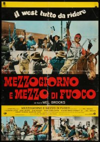 2t921 BLAZING SADDLES Italian 26x37 pbusta 1975 Mel Brooks western, different images of cast!