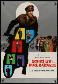 2t952 UNDERCOVERS HERO Italian 26x37 pbusta 1975 Peter Sellers in 6 roles, great wacky artwork!
