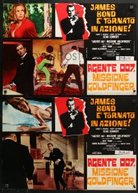 2t981 GOLDFINGER group of 5 Italian 18x26 pbustas R1970s images of Sean Connery as James Bond 007!