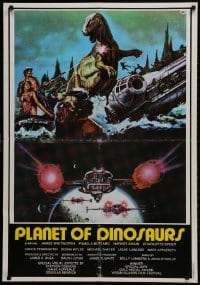 2t001 PLANET OF DINOSAURS Lebanese 1978 X-Wings & Millennium Falcon art from Star Wars by Aller!