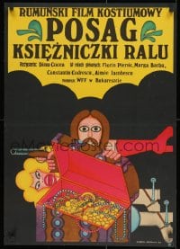 2t655 ZESTREA DOMNITEI RALU Polish 22x32 1972 Dinu Cocea, wacky Andrzej Krajewski artwork!