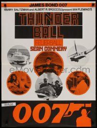 2t075 THUNDERBALL English title style Swiss R1970s art of Sean Connery as spy James Bond 007!