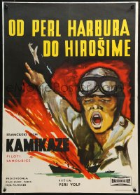 2t123 KAMIKAZE Yugoslavian 20x28 1960 Japanese suicide pilots, art of World War II battlefield!