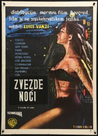 2t142 WORLD BY NIGHT Yugoslavian 20x28 1962 Luigi Vanzi's Il Mondo di notte, sexy Italian showgirl!