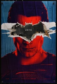 2w635 BATMAN V SUPERMAN teaser DS 1sh 2016 close up of Henry Cavill in title role under symbol!