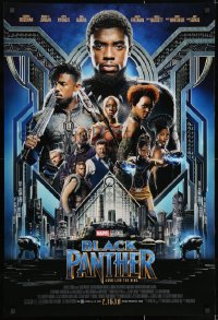 2w642 BLACK PANTHER advance DS 1sh 2018 Chadwick Boseman in the title role as T'Challa and top cast!