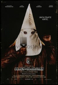 2w645 BLACKKKLANSMAN teaser DS 1sh 2018 black detective helps infiltrate the KKK, hood design!