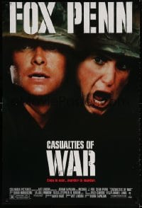 2w659 CASUALTIES OF WAR 1sh 1989 Michael J. Fox, Sean Penn, directed by Brian De Palma!