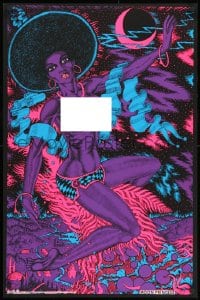 2w218 MOON PRINCESS 23x34 commercial poster 1973 blacklight fantasy art of a sexy woman by Lykes!