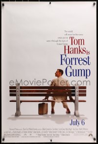 2w708 FORREST GUMP advance 1sh 1994 Tom Hanks sits on bench, Robert Zemeckis classic!
