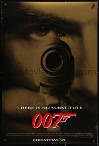 2w726 GOLDENEYE advance DS 1sh 1995 Pierce Brosnan as James Bond 007, cool gun & eye close up!