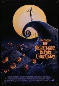 2w857 NIGHTMARE BEFORE CHRISTMAS DS 1sh 1993 Tim Burton, Disney, great Halloween horror image!