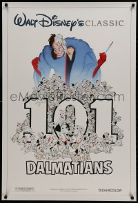 2w861 ONE HUNDRED & ONE DALMATIANS DS 1sh R1991 most classic Walt Disney canine family cartoon!