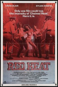 2w032 RED HEAT 27x41 video poster 1985 Linda Blair, Sylvia Kristel, wild sexy women in prison art!
