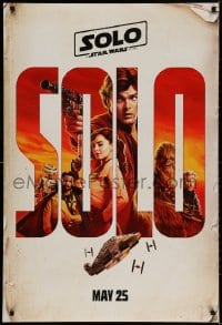 2w922 SOLO teaser DS 1sh 2018 A Star Wars Story, Ehrenreich, Clarke, Harrelson, art of top cast!