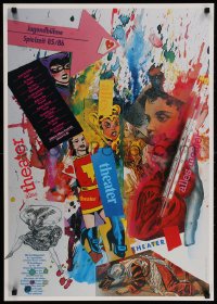 2w353 ALLES THEATER 23x33 German stage poster 1985 wild different collage art by Holger Matthies!