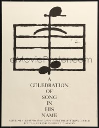 2w272 CELEBRATION OF SONG IN HIS NAME 19x25 music poster 1980s artwork by Steven Brower!