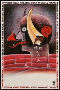 2w372 DRAK THEATRE 2-sided 16x23 Czech stage poster 1993 absolutely wild different artwork!