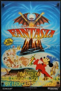 2w475 FANTASIA 16x24 special poster R1980s Disney cartoon classic, completely different montage art!