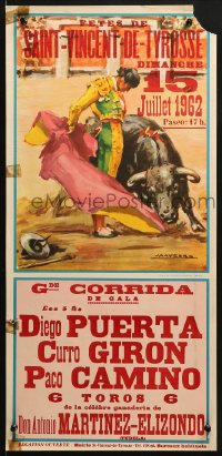 2w478 FETES DE ST-VINCENT-DE-TYROSSE 13x28 Spanish special poster 1962 Santos Saavedra art!