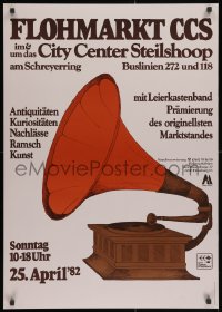 2w480 FLOHMARKT CCS 23x33 German special poster 1982 different Annette Moser art of a phonograph!
