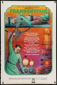 2w312 FRANKENSTEIN 30x45 advertising poster 1974 cool Melo art of the monster and Doctor!