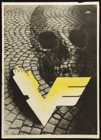 2w489 GERMAN TRAFFIC SAFETY 17x23 German special poster 1947 Publications Control Branch, wild skull artwork!