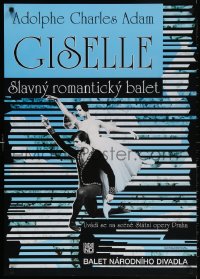 2w378 GISELLE 24x34 Czech stage poster 1995 great Iva Markartova art of two dancers!