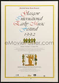 2w278 GLASGOW INTERNATIONAL EARLY MUSIC FESTIVAL 17x23 Scottish music poster 1992 Martin McGuire!