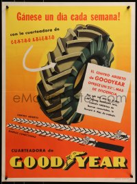 2w319 GOODYEAR orange style 22x29 Argentinean advertising poster 1950s cool vintage art!