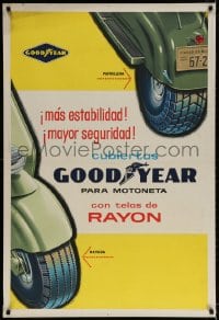 2w321 GOODYEAR scooters style 30x44 Argentinean advertising poster 1950s cool vintage art!