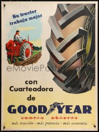 2w323 GOODYEAR yellow style 22x29 Argentinean advertising poster 1950s cool vintage art!