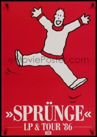 2w280 HERBERT GRONEMEYER 23x33 German music poster 1986 Sprunge, LP & tour, art of man jumping!