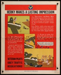 2w498 HERKY MAKES A LASTING IMPRESSION 16x20 special poster 1940s Herky the pilot by Don Bloodgood!