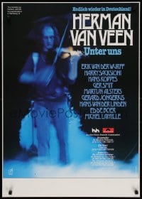 2w281 HERMAN VAN VEEN 23x33 German music poster 1984 Unter Uns, on stage playing violin!