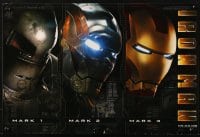 2w509 IRON MAN 14x20 special poster 2008 Robert Downey Jr. is Iron Man, three mask images!