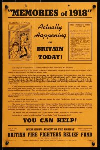 2w528 MEMORIES OF 1918 12x18 special poster 1941 actually happening in Britain today!