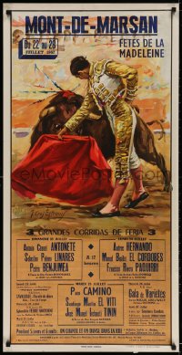 2w529 MONT-DE-MARSAN 21x42 special poster 1967 Jose Cros Estrems matador toreador art!