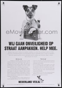 2w534 NEDERLAND VEILIG 28x39 Dutch special poster 2000s cute puppy is going to crack down on crime!