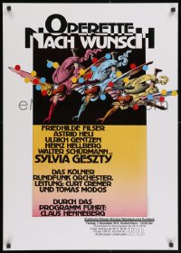 2w289 OPERETTE NACH WUNSCH 23x33 German music poster 1979 really cool and different art!