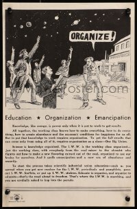 2w556 ORGANIZE 11x17 special poster 1960s Industrial Workers of the World, even the communists!