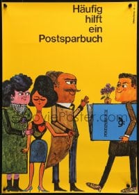 2w566 POSTSPARBUCH 17x23 German special poster 1963 Robert Patelli art of people!