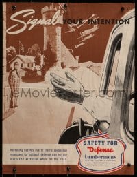 2w577 SIGNAL YOUR INTENTION 17x22 special poster 1941 Mutual Casualty Insurance, car safety!