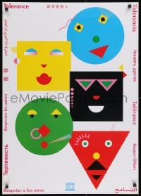 2w585 TOLERANCE RESPECT OTHERS 23x33 German special poster 1990s colorful Helmut Langer art!