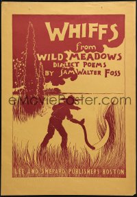 2w348 WHIFFS FROM WILD MEADOWS 12x17 advertising poster 1895 farmer using a scythe in a field!