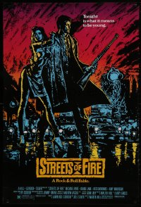 2w944 STREETS OF FIRE 1sh 1984 Walter Hill, Michael Pare, Diane Lane, artwork by Riehm, no borders!
