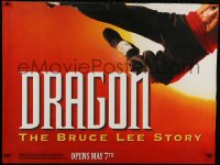 2w020 DRAGON: THE BRUCE LEE STORY TRIMMED subway poster 1993 Bruce Lee bio, Jason Scott Lee!