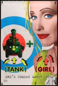 2w949 TANK GIRL teaser 1sh 1995 Lori Petty, based on the comic strip, cool blacklight design!